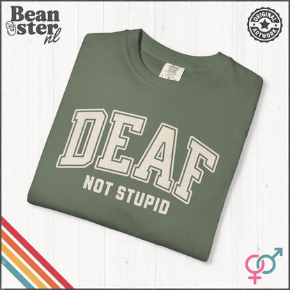 Deaf Not Stupid T-Shirt – Retro Comfort Colors Tee