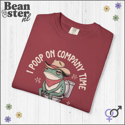 Funny Frog Shirt – I Poop On Company Time Tee