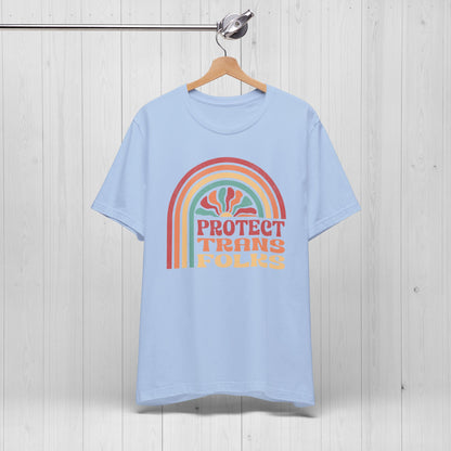 Protect Trans Folks Retro Tee | 80s Pride Shirt
