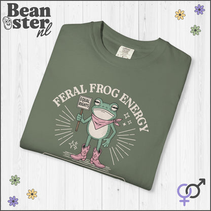 Feral Frog Protest T-Shirt – Funny Feminist Activism Tee
