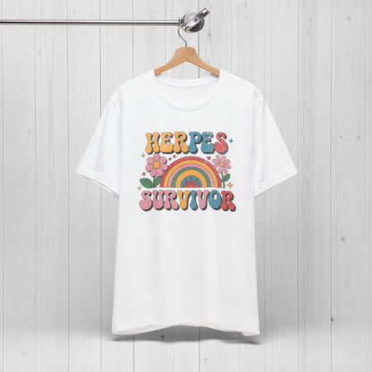 Herpes Survivor T-Shirt – Retro STD Rainbow Tee