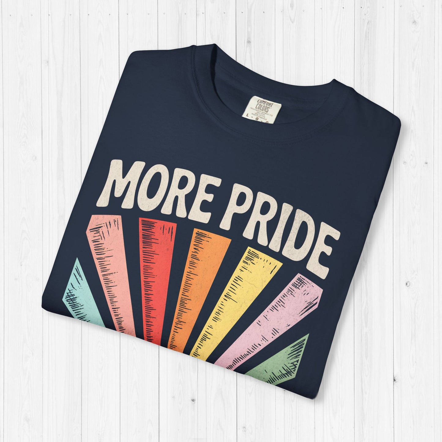 More Pride Less Prejudice Retro Rainbow Tee 🌈