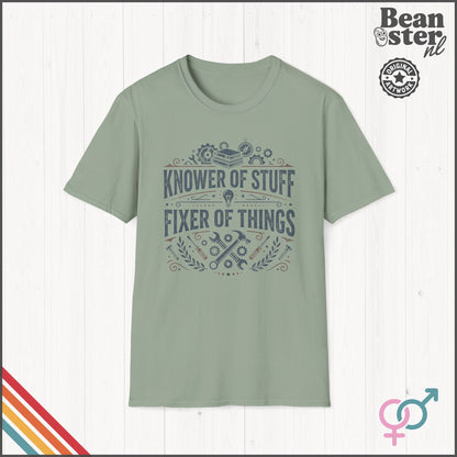 Knower of Stuff Fixer of Things Funny Dad T-Shirt
