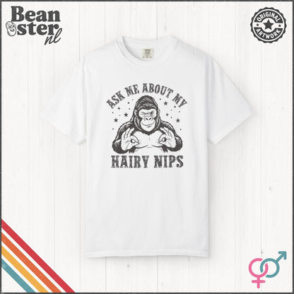 Ask Me About My Hair Nips Funny Weird Humor T-Shirt