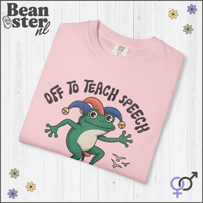 Funny Scooter Frog “Off to Teach Speech” T-Shirt