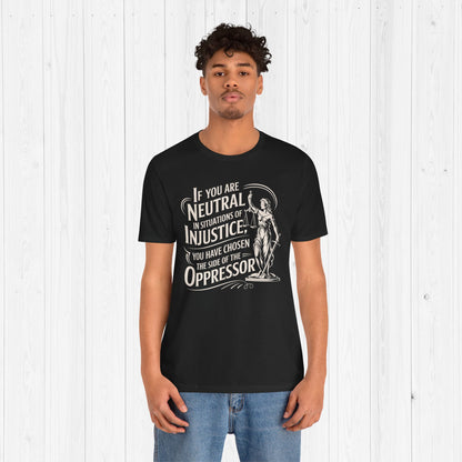 Stand for Justice – Vintage Lady Justice Protest Tee