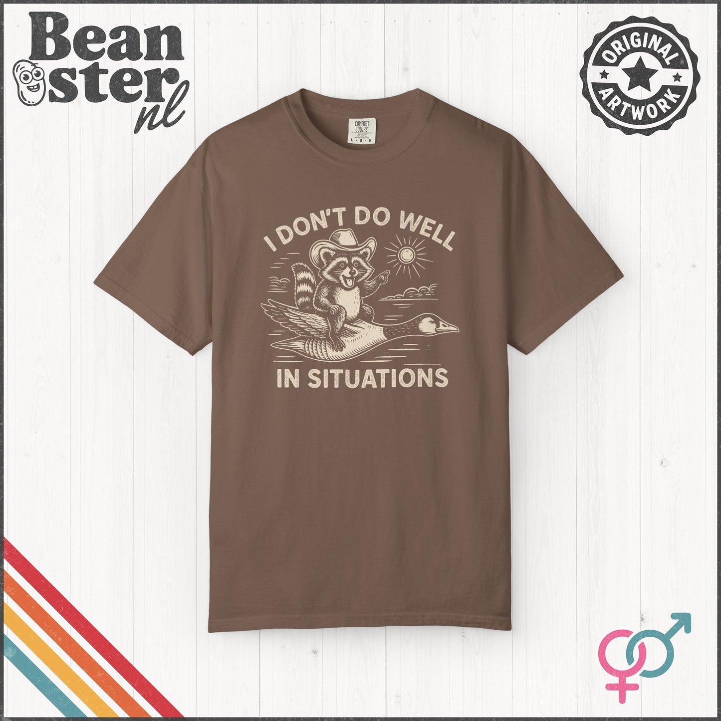 Silly Raccoon & Goose Shirt – Funny Anxiety Meme Tee