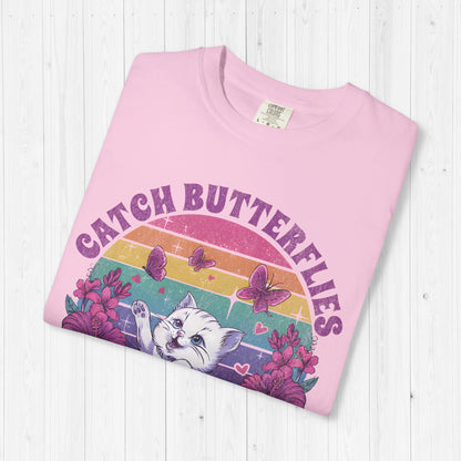 Catch Butterflies Not Herpes | Raunchy Cat T-Shirt