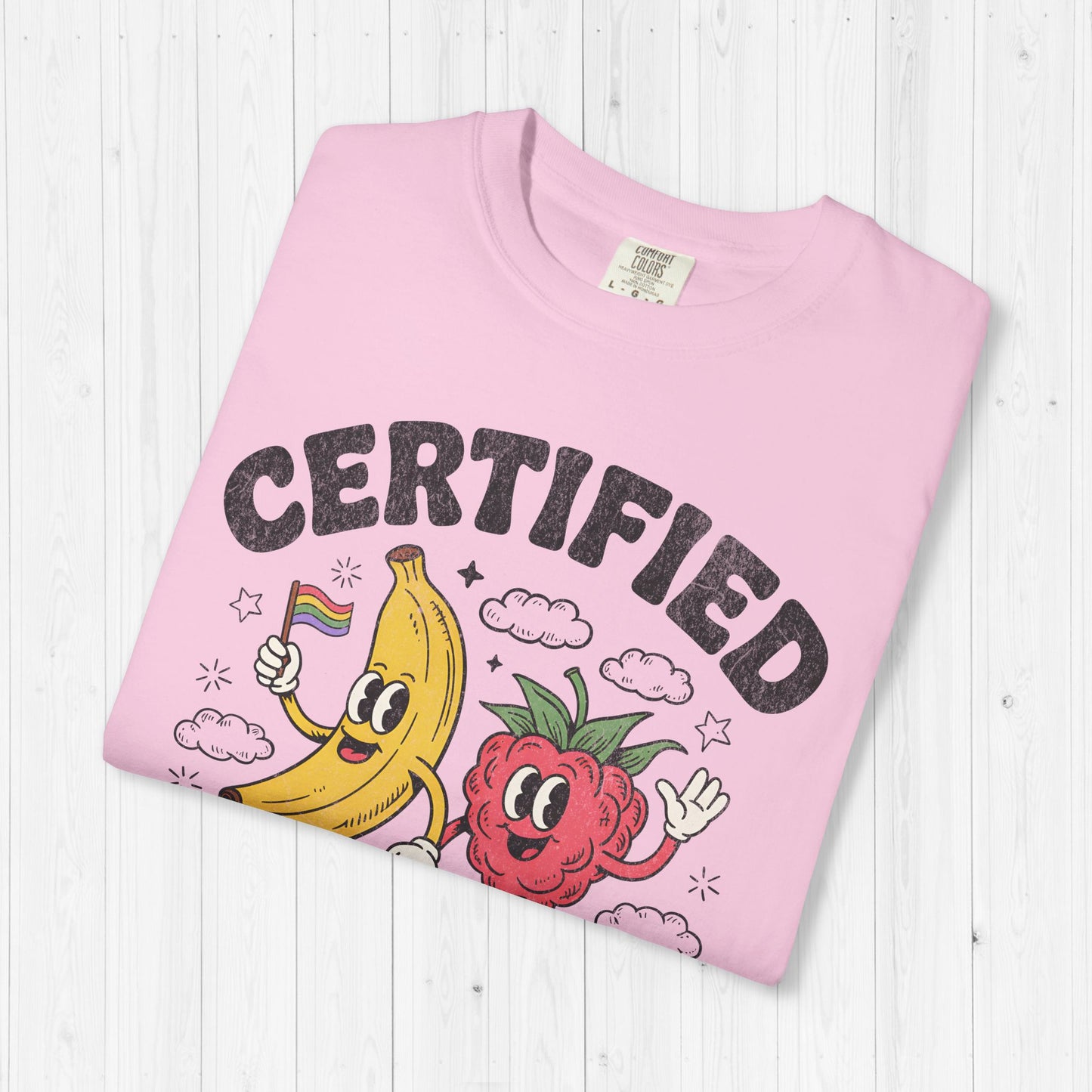 Certified Fruit Snack Tee – Cute Retro LGBTQ Shirt 🍌💖