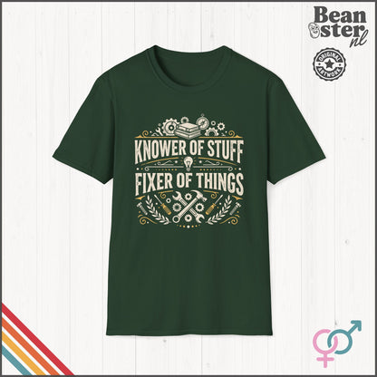 Knower of Stuff Fixer of Things Funny Dad T-Shirt