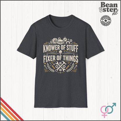 Knower of Stuff Fixer of Things Funny Dad T-Shirt