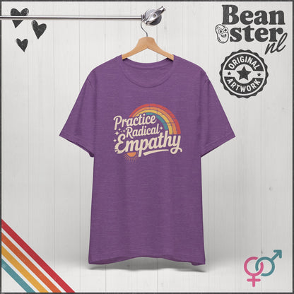 Practice Radical Empathy Tee – Retro Rainbow T-Shirt