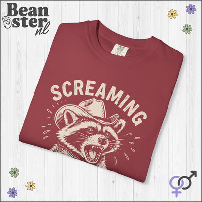 Quirky Raccoon Tee – Screaming Counts As Therapy