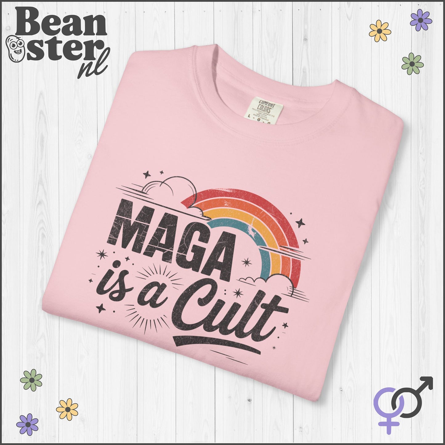 Retro Rainbow “Maga Is A Cult” Protest T-Shirt