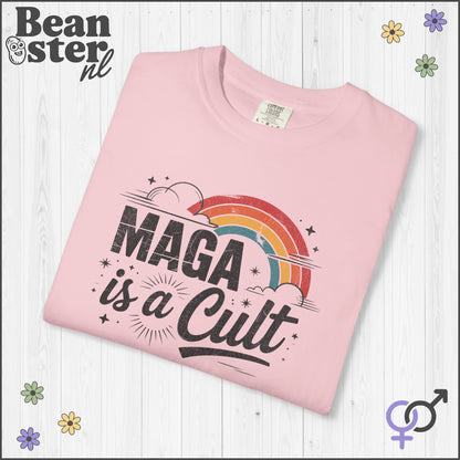 Retro Rainbow “Maga Is A Cult” Protest T-Shirt