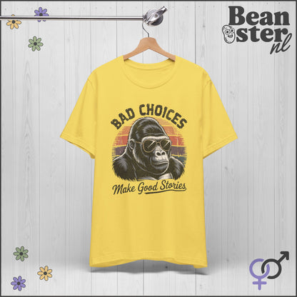 Bad Choices Gorilla Shirt – Retro Funny Graphic Tee