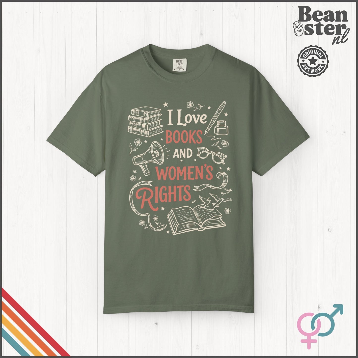 Books & Women's Rights T-Shirt | Feminist Reader Gift