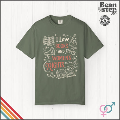 Books & Women's Rights T-Shirt | Feminist Reader Gift