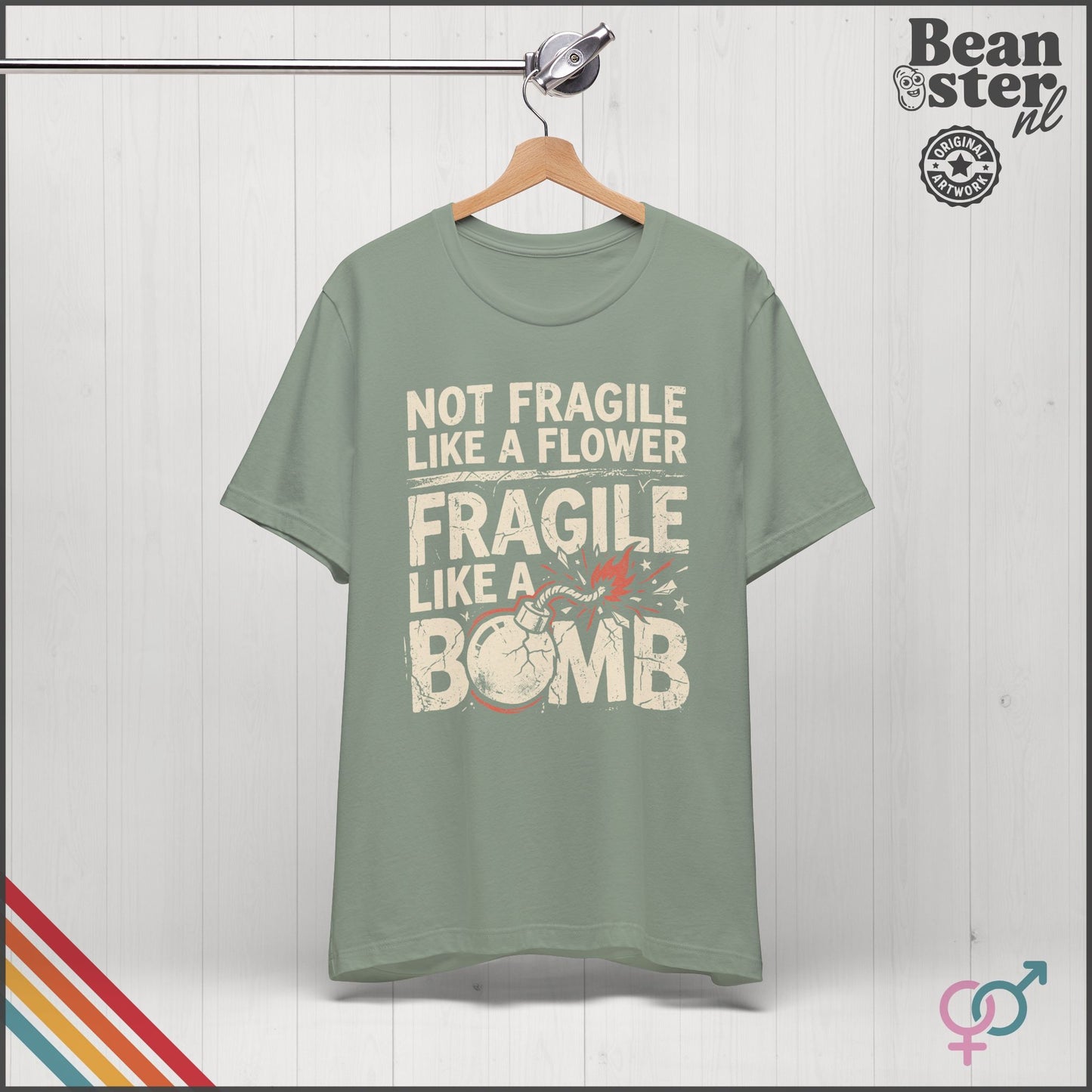 Not Fragile Like a Flower Feminist Bomb T-Shirt