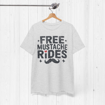 Free Mustache Rides Shirt – Funny Hipster Tee