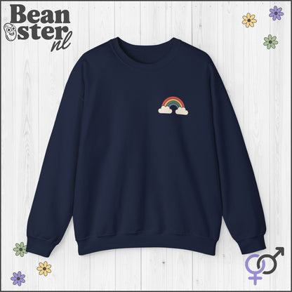 Groovy Flower Sweatshirt – Big Fan of Human Rights Back & Front