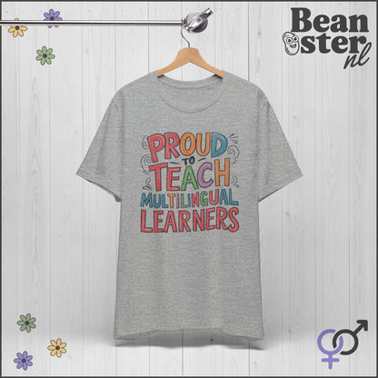 Proud to Teach Multilingual Learners Funny Teacher Tee