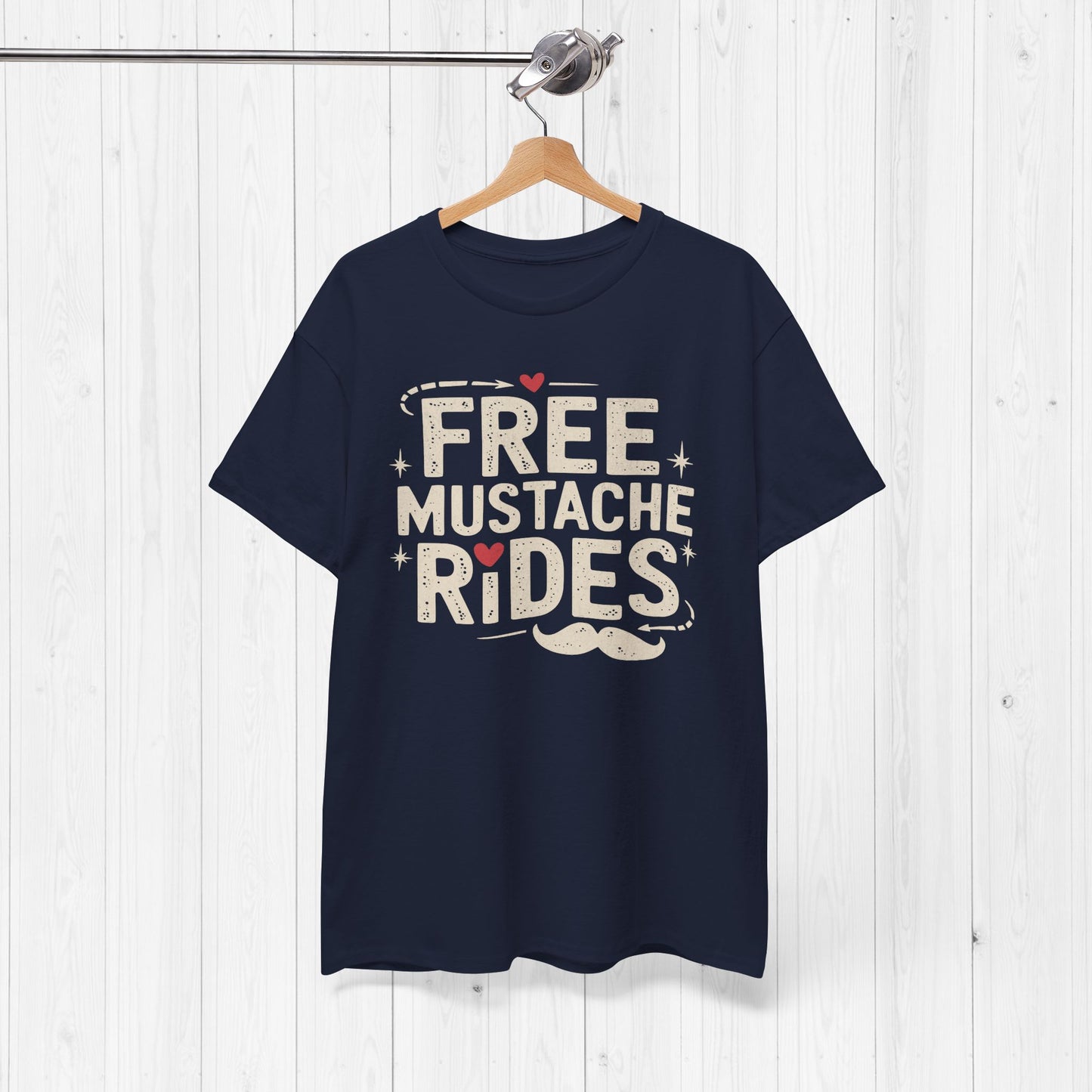 Free Mustache Rides Shirt – Funny Hipster Tee