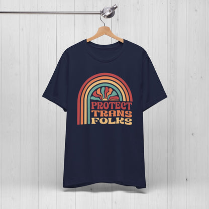 Protect Trans Folks Retro Tee | 80s Pride Shirt