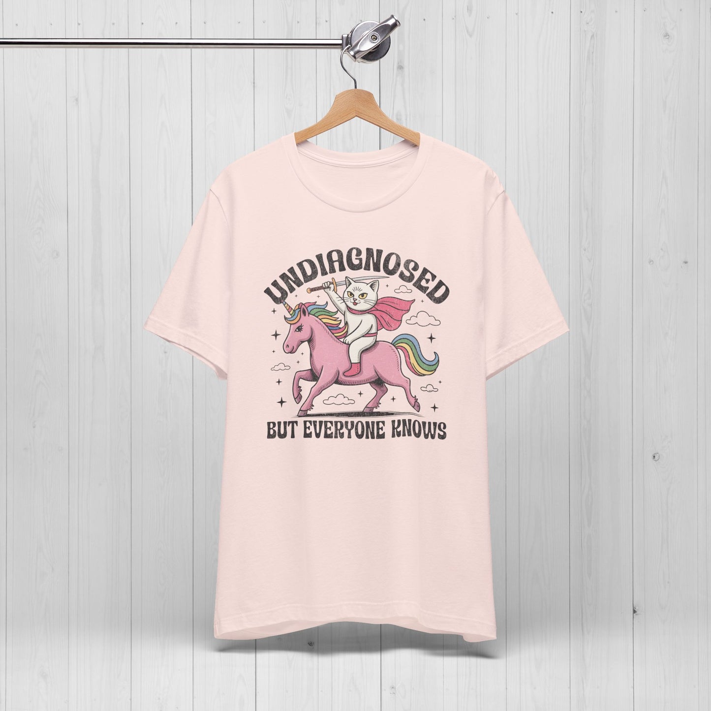 Undiagnosed But Everyone Knows Cat Unicorn Graphic Tee