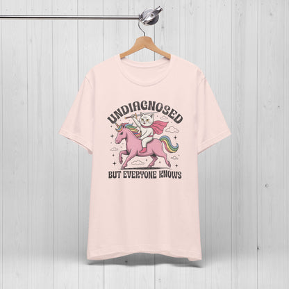 Undiagnosed But Everyone Knows Cat Unicorn Graphic Tee