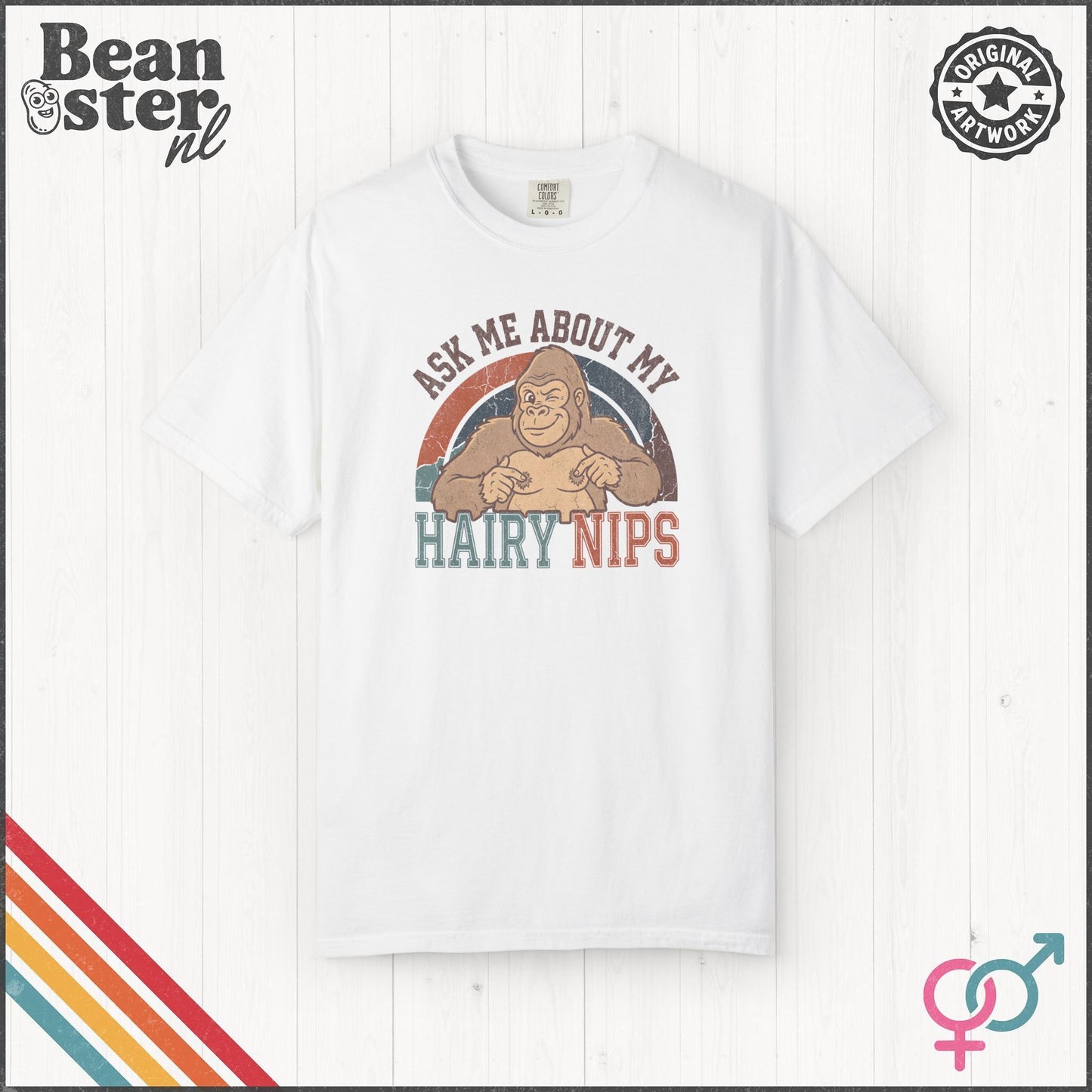 Ask Me About My Hair Nips Shirt - Funny Gorilla Nipple T-Shirt