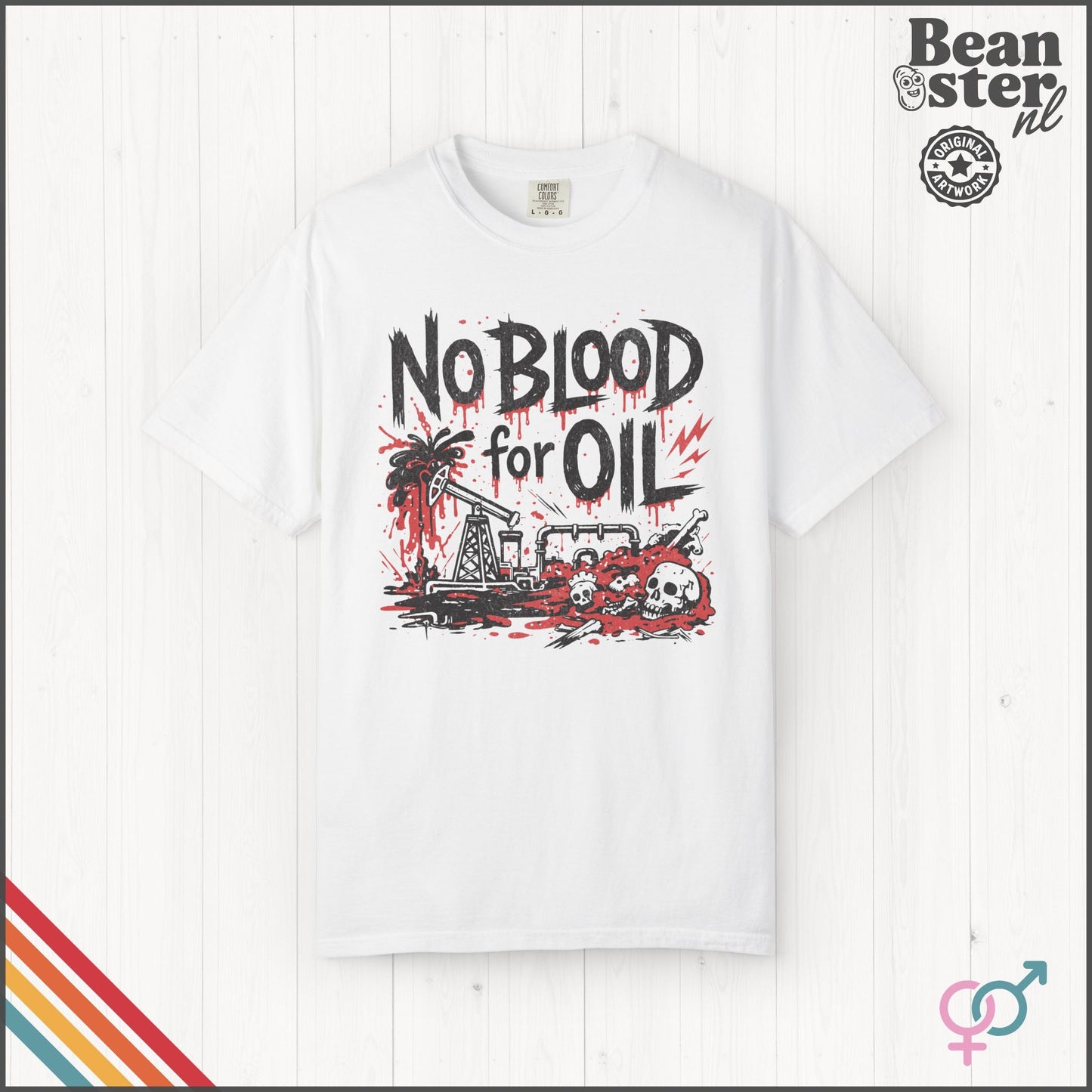 No Blood For Oil Anti-War Protest Graphic T-Shirt