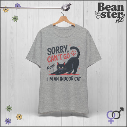 Sorry Can't Go I'm an Indoor Cat – Funny Retro Tee