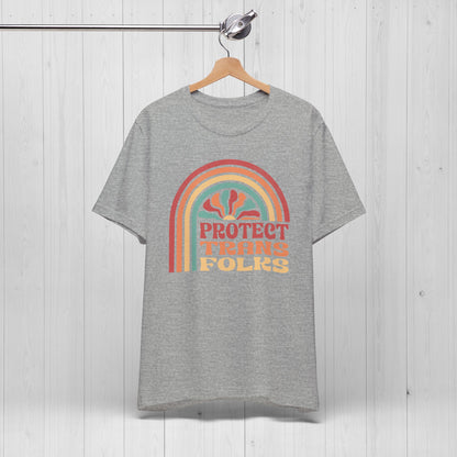 Protect Trans Folks Retro Tee | 80s Pride Shirt