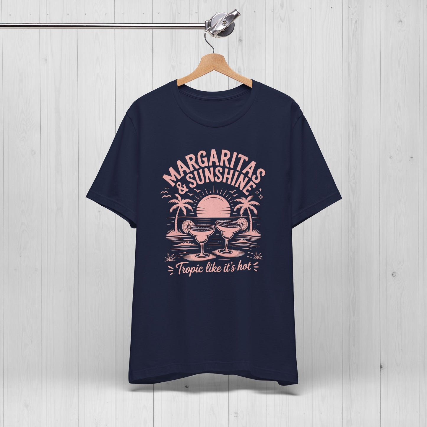 Margaritas and Sunshine Tee – Retro Beach Vibes Shirt 🌞🍹