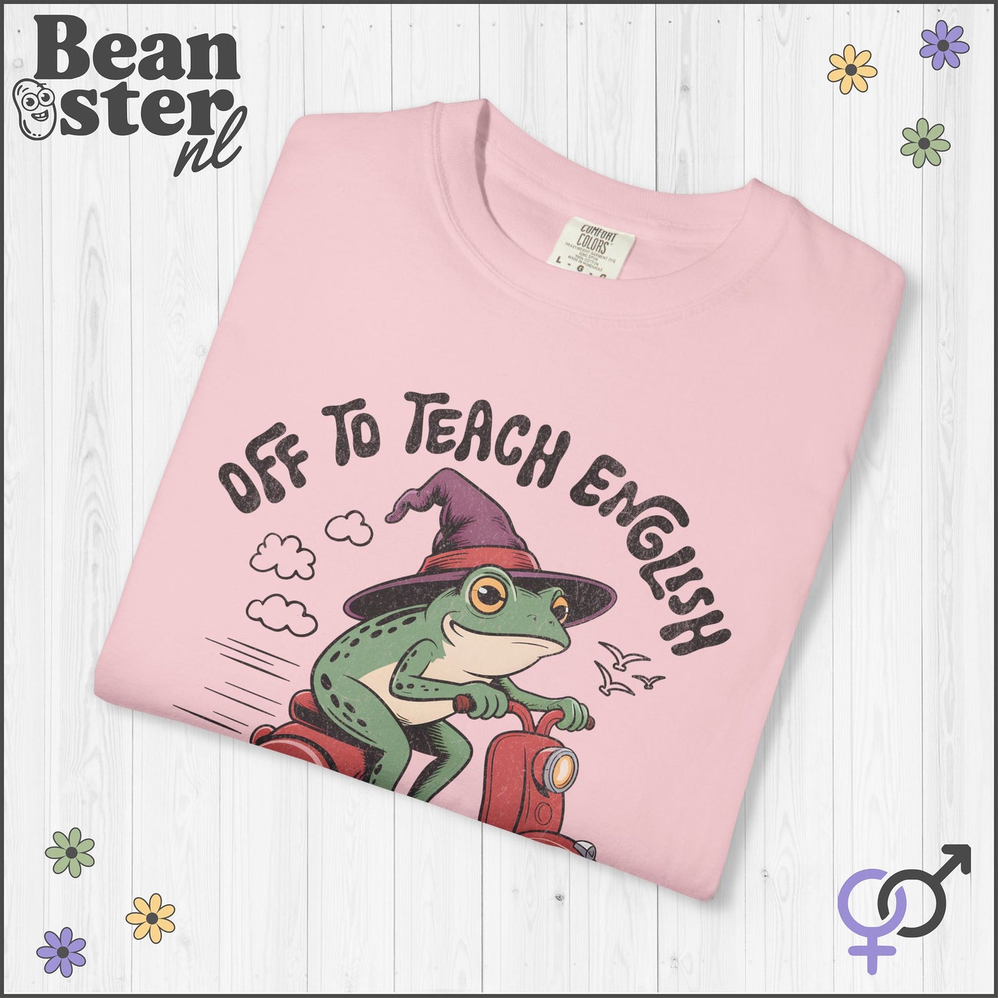 Funny Scooter Frog “Off to Teach English” T-Shirt