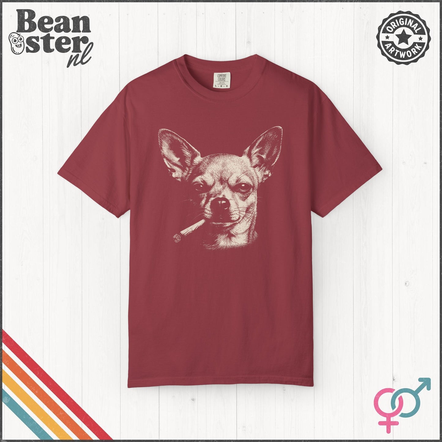 Smoking Chihuahua Graphic T-Shirt