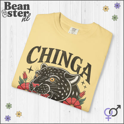 Chinga La Migra Shirt – Vintage Panther Floral Protest Tee