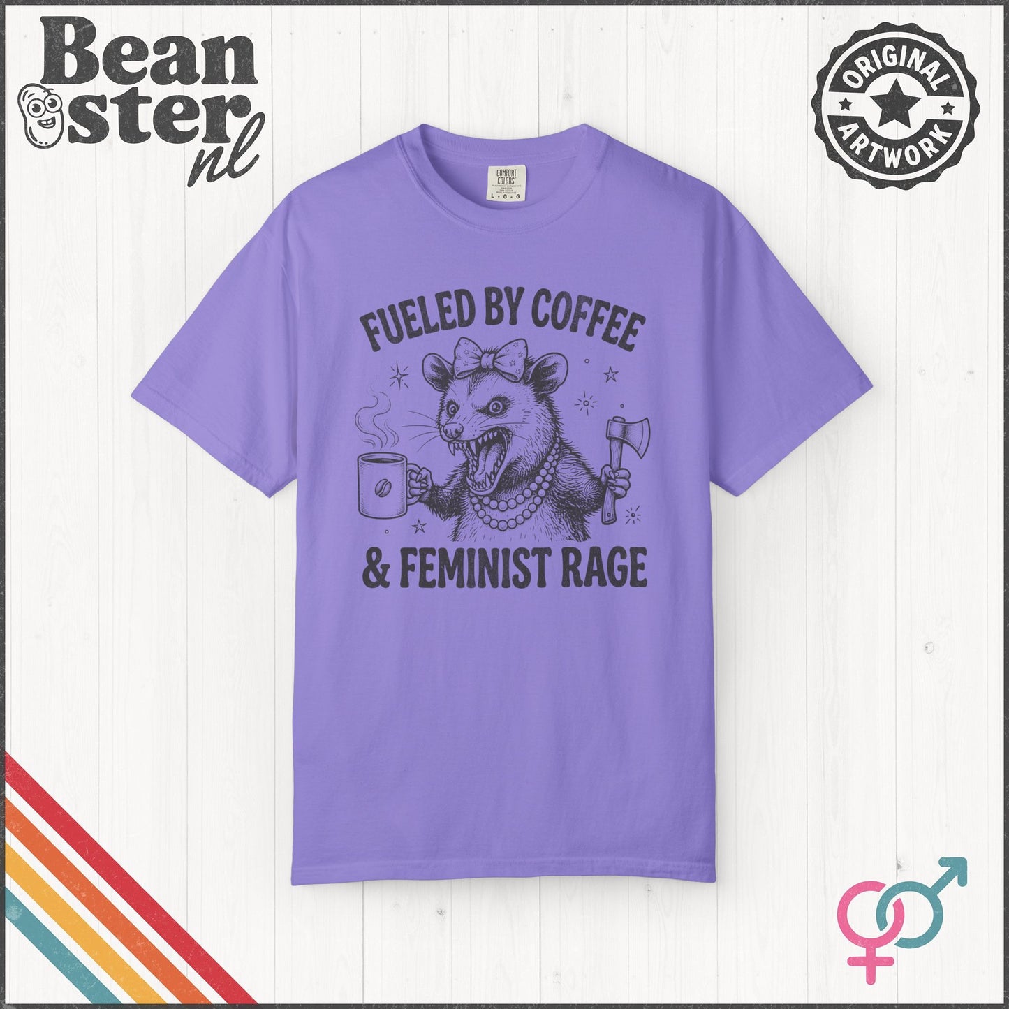 Fueled by Coffee & Feminist Rage Possum T-Shirt