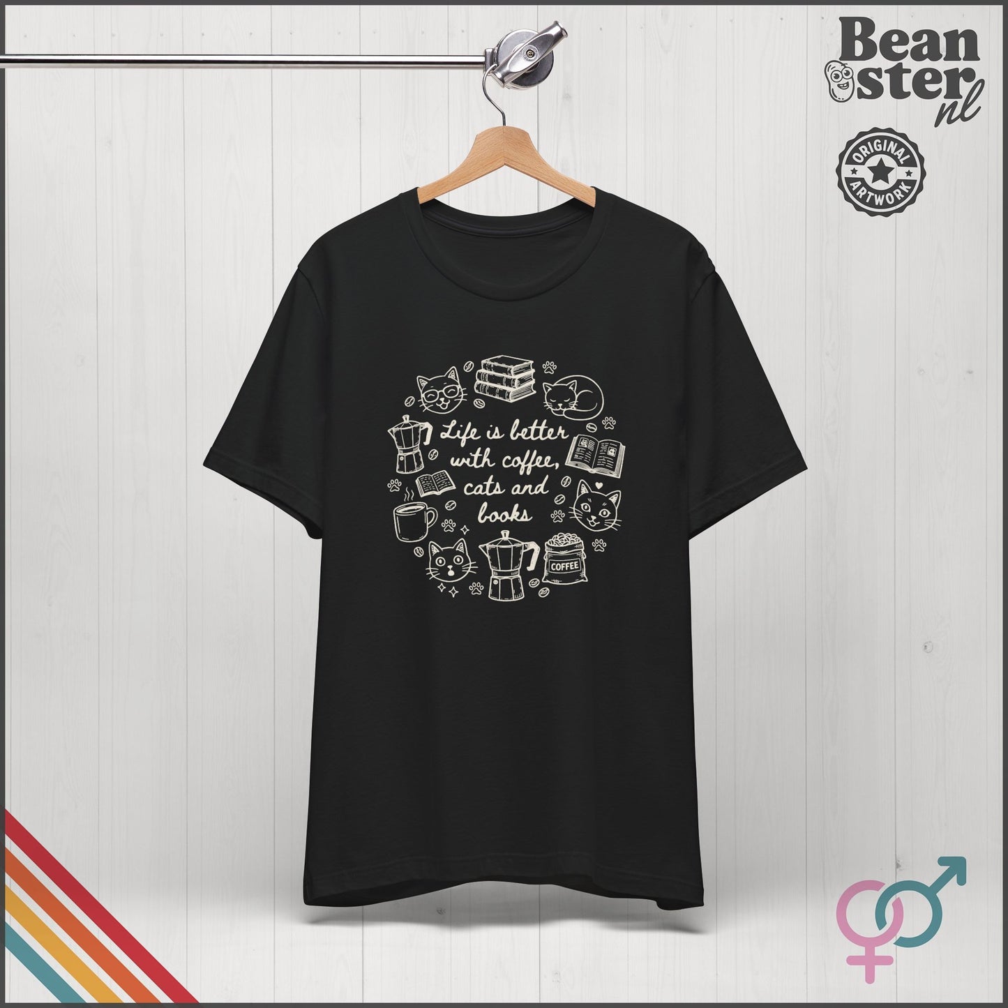 Coffee Cats And Books Shirt | Cozy Reading Tshirt, Vintage Reader Gift, Coffee Lover Retro Tee