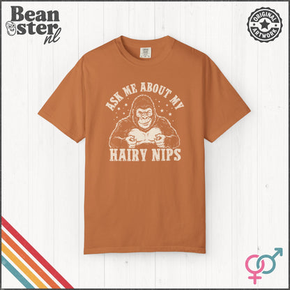 Ask Me About My Hair Nips Funny Weird Humor T-Shirt