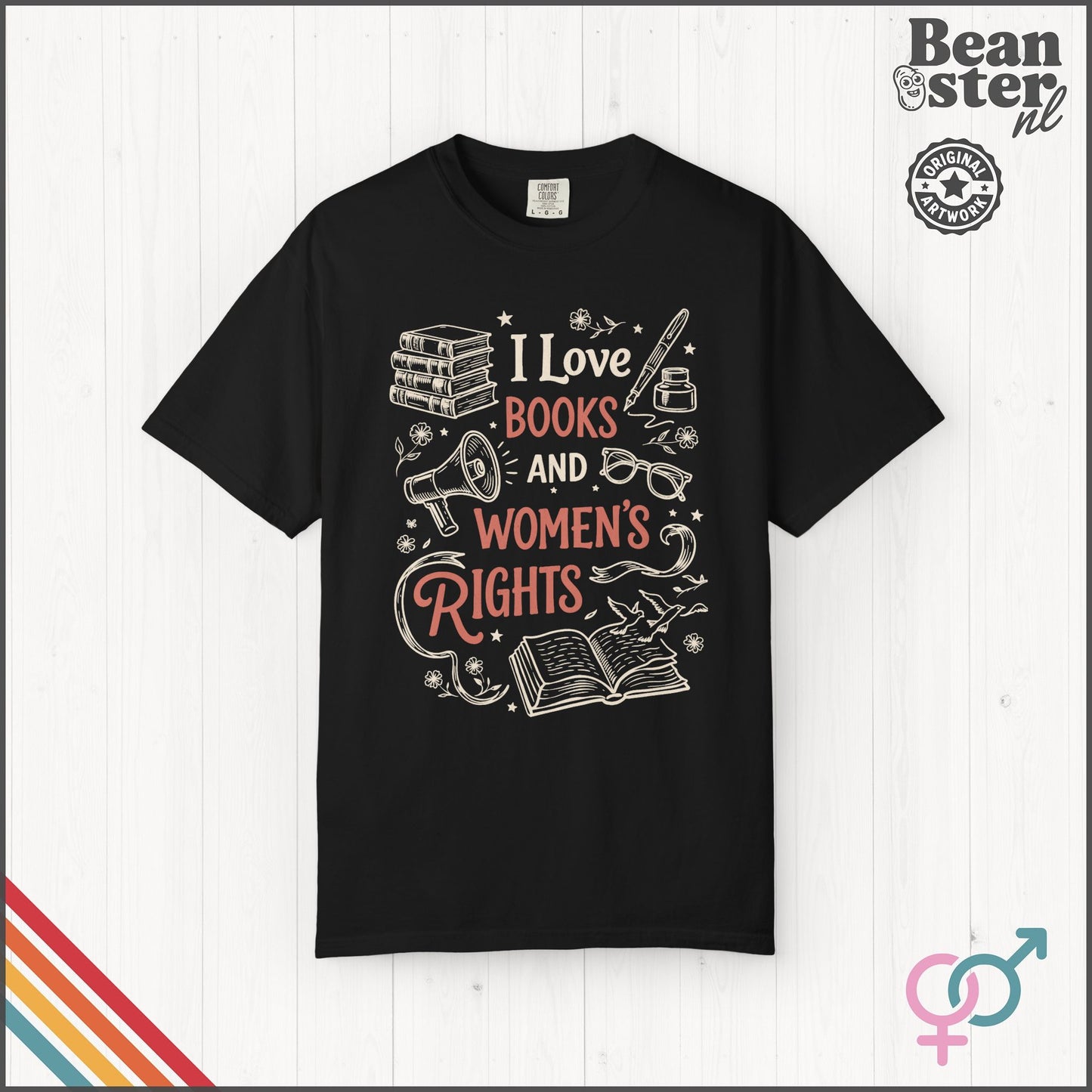 Books & Women's Rights T-Shirt | Feminist Reader Gift