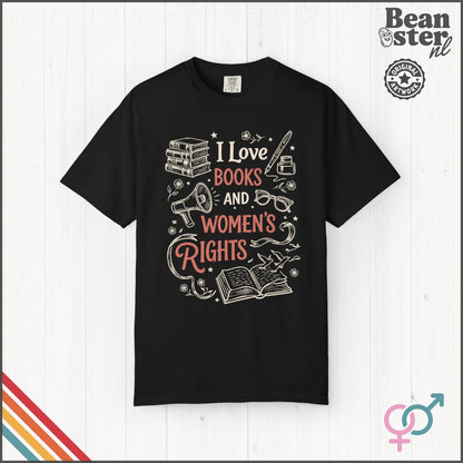 Books & Women's Rights T-Shirt | Feminist Reader Gift