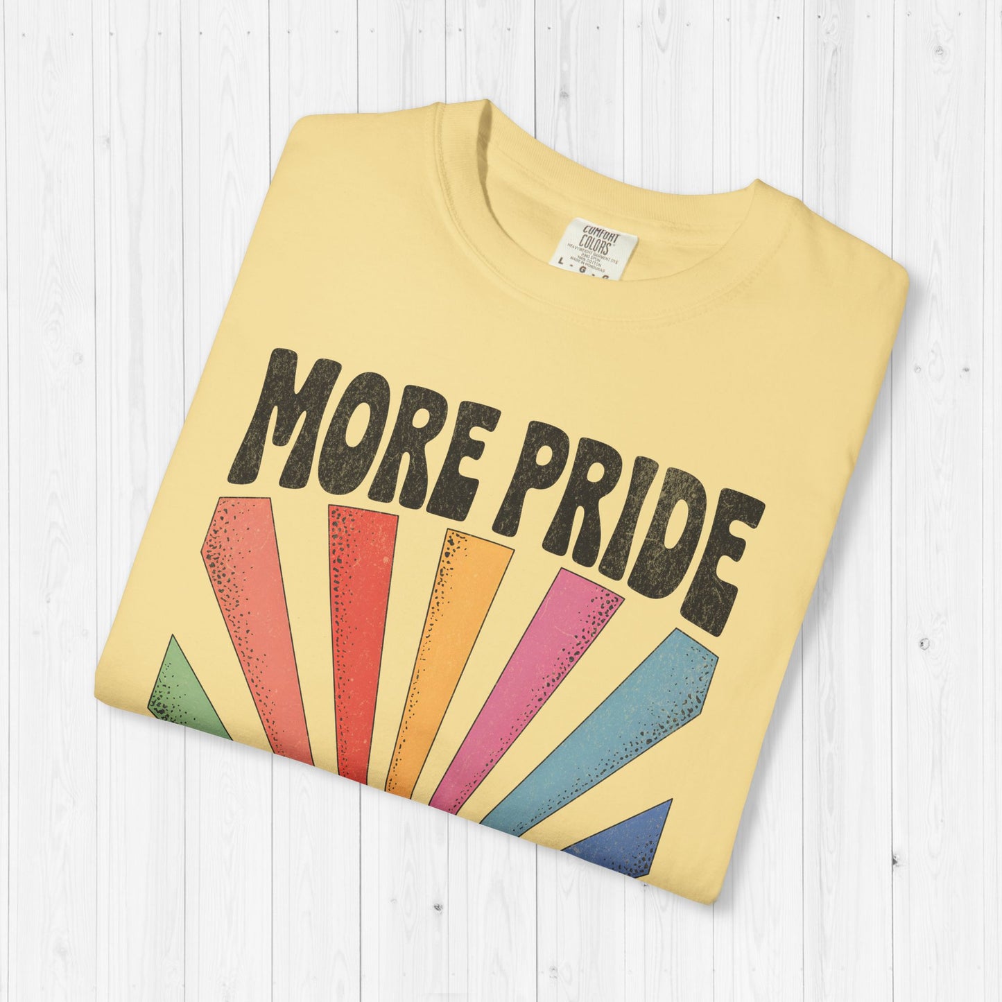 More Pride Less Prejudice Retro Rainbow Tee 🌈