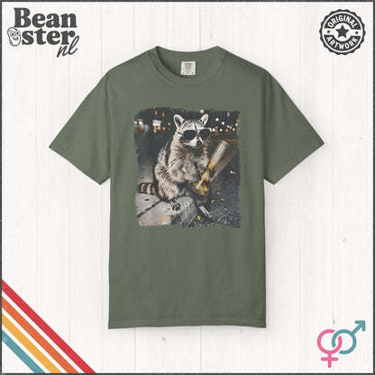 Smoking Raccoon Meme T-Shirt | Funny Vintage Animal Tee