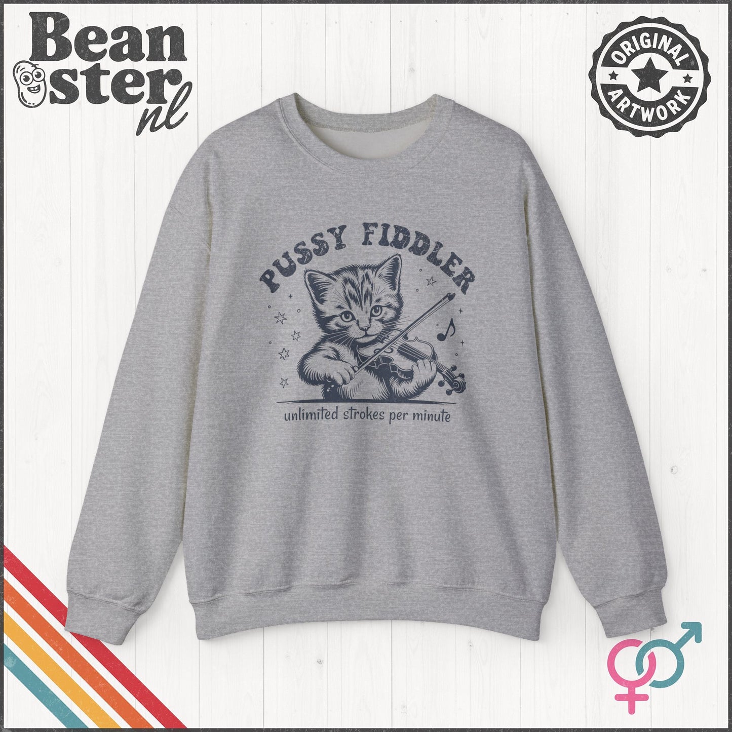Pussy Fiddler Sweatshirt – Funny Cat Meme Crewneck