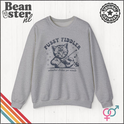 Pussy Fiddler Sweatshirt – Funny Cat Meme Crewneck