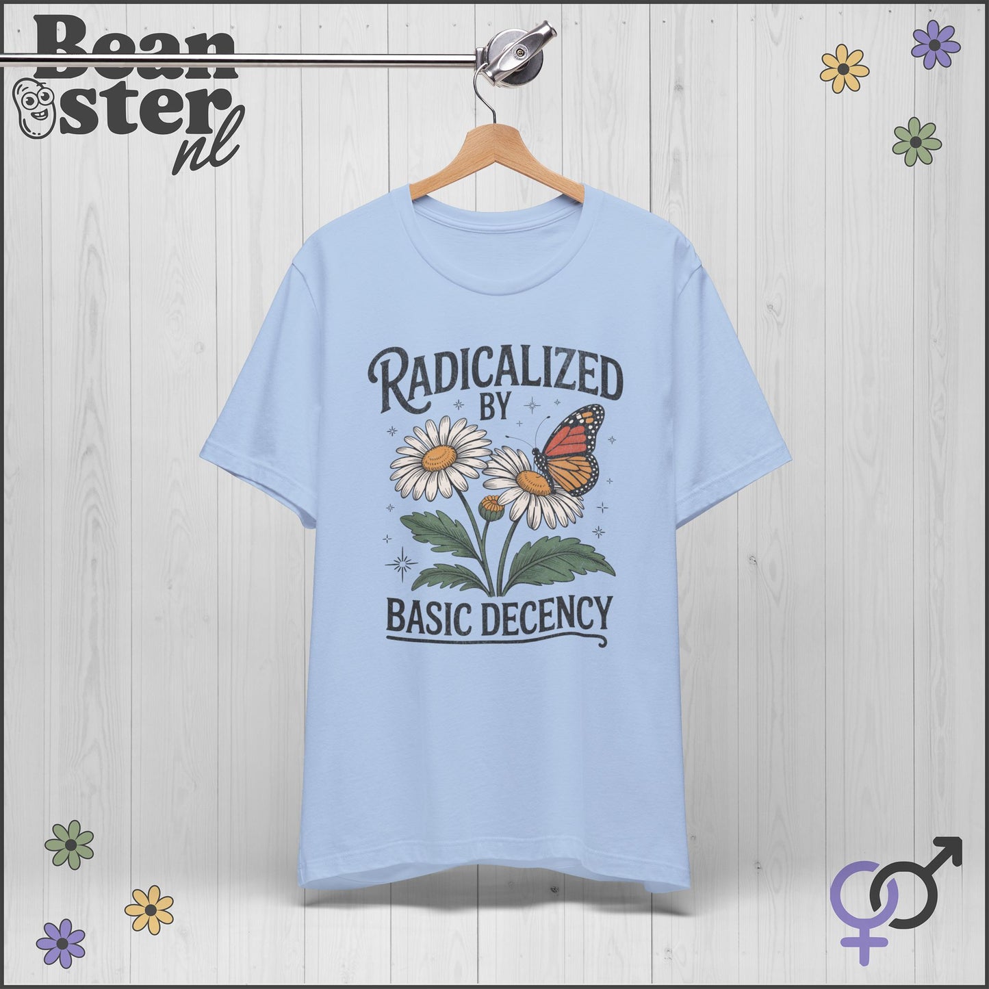 Radicalized By Basic Decency Floral Graphic Tee