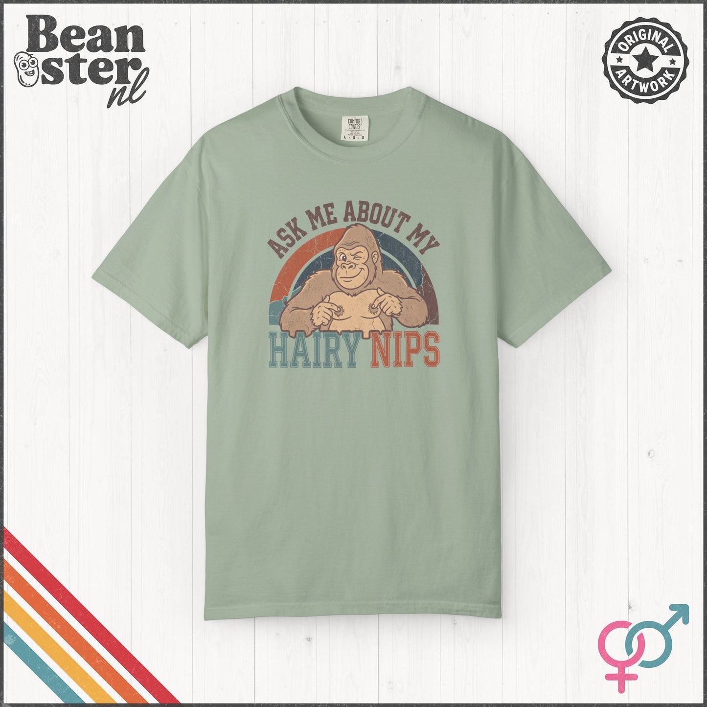 Ask Me About My Hair Nips Shirt - Funny Gorilla Nipple T-Shirt