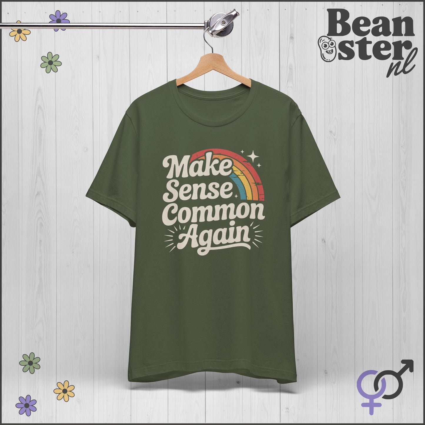 Make Sense Common Again- Retro Rainbow T-Shirt 🌈